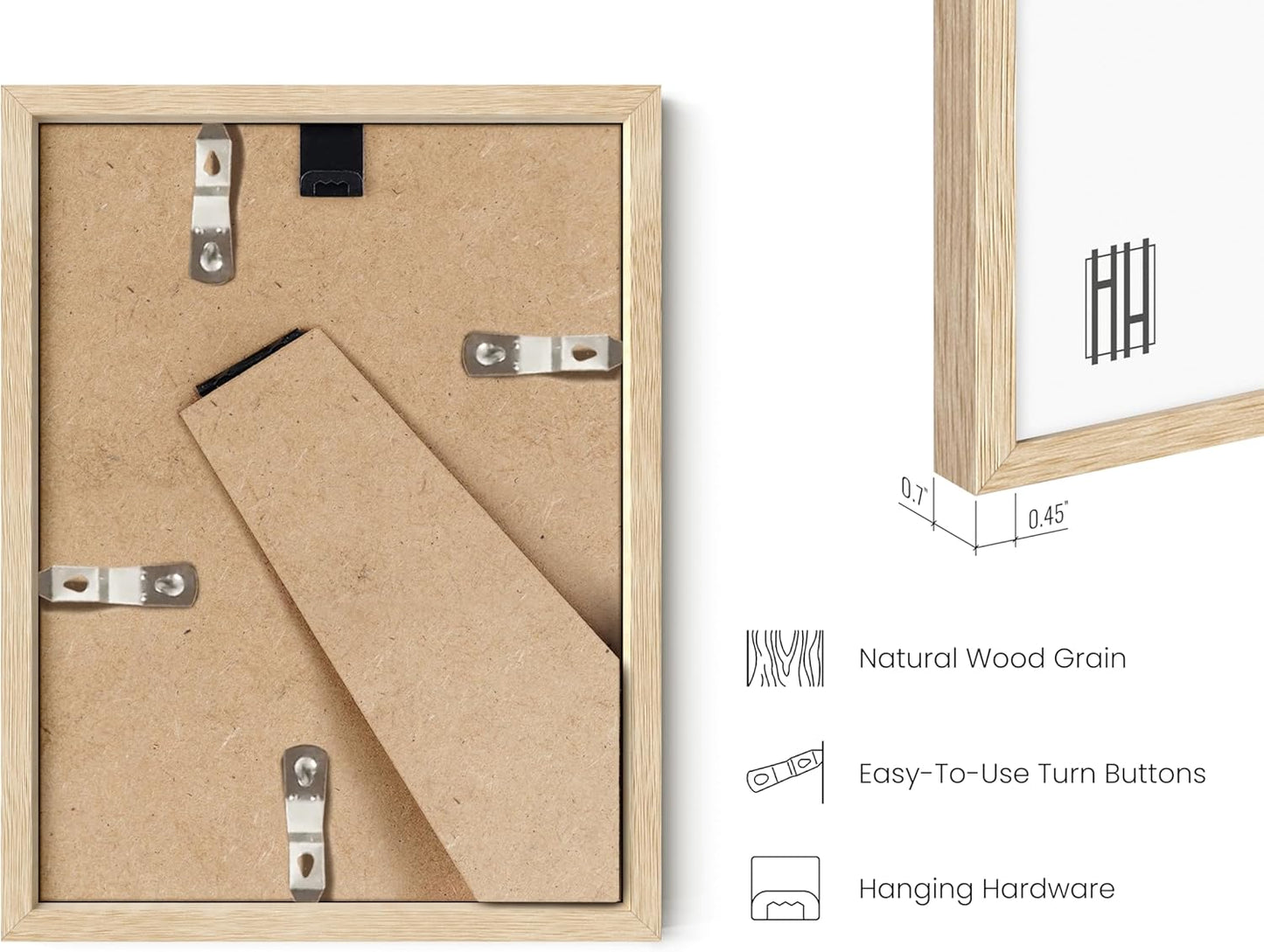 HAUS AND HUES 6x8 Natural Oak Wooden Picture Frame - Set of 25 6x8 Poster Frame - Premium Oak, Vertical Hang, Shatterproof Plexiglass - Ideal for Home, Room, Office (6x8-inch, Natural, Set of 25)