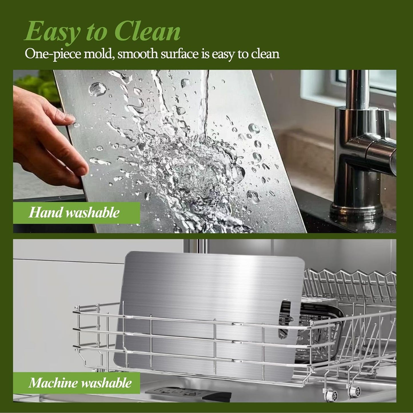 Titanium Cutting Board, 100% Pure Titanium Cutting Boards for Kitchen, Double Sided Food-Grade, Dishwasher Safe Chopping Board for Cutting Meat Vegetable Fruit (14"L x 10"W)