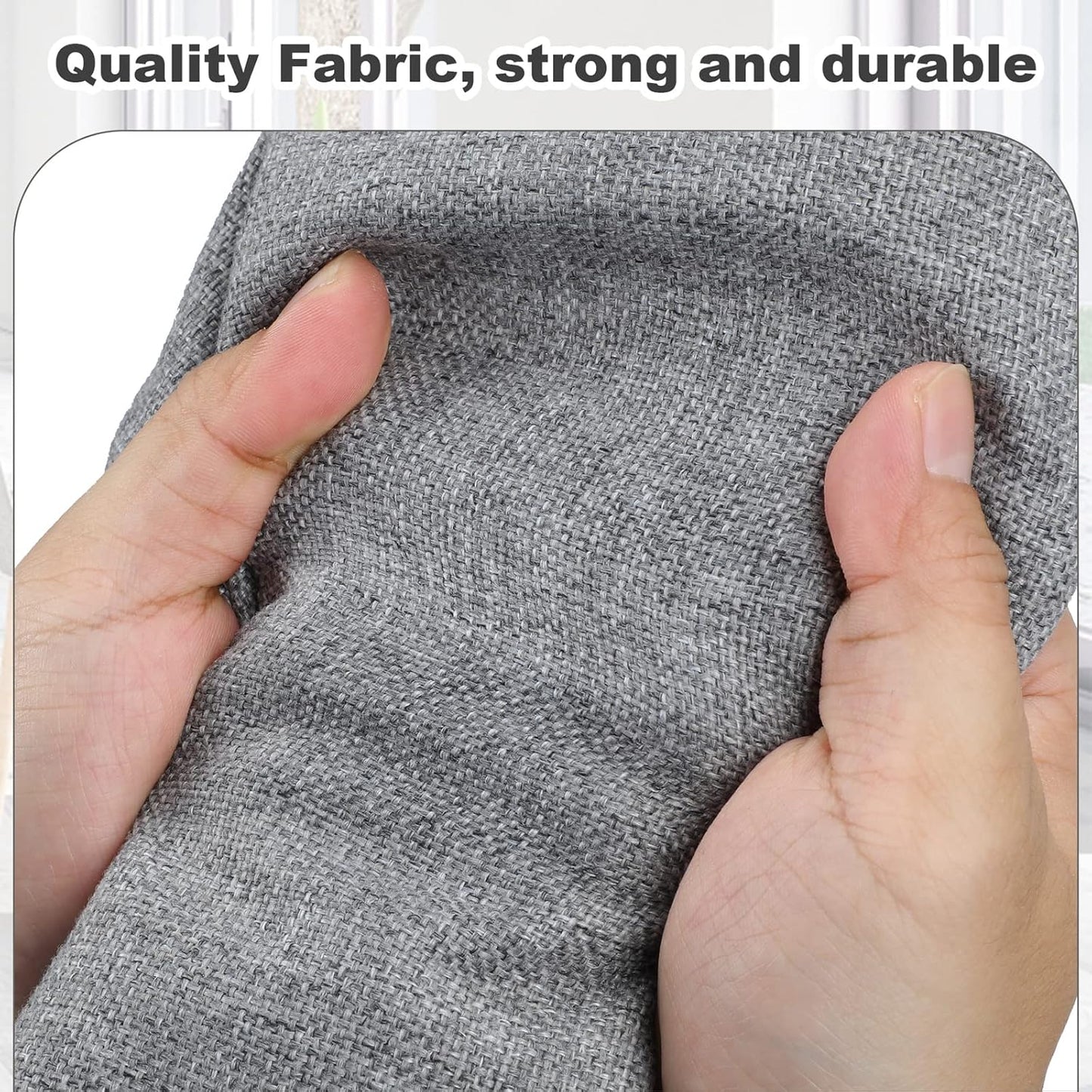 Large 17" 36 Quart Collapsible Stackable Storage Bins with Lids, 3 Packs Grey Linen Fabric Closet Boxes with Lids, Storage Cube Baskets Container Organizers for Bedroom Office(17 x12 x11)