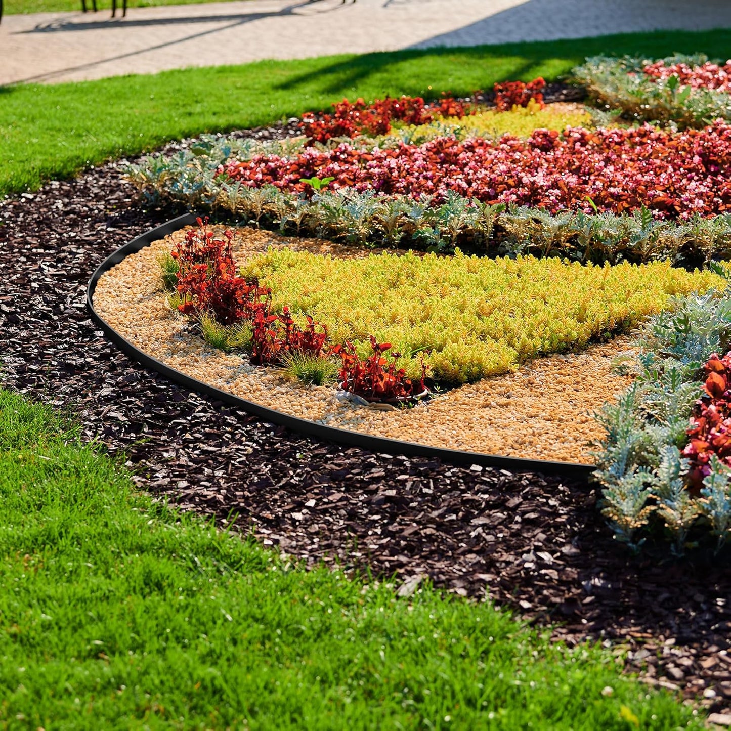 2" Tall 40ft No Dig Landscape Edging Border with 60PCS 8" Plastic Spikes & 4 PCS Connectors - Garden Lawn Edging Kit with a Shears for Landscaping, Lawn, Flower Beds and Yard